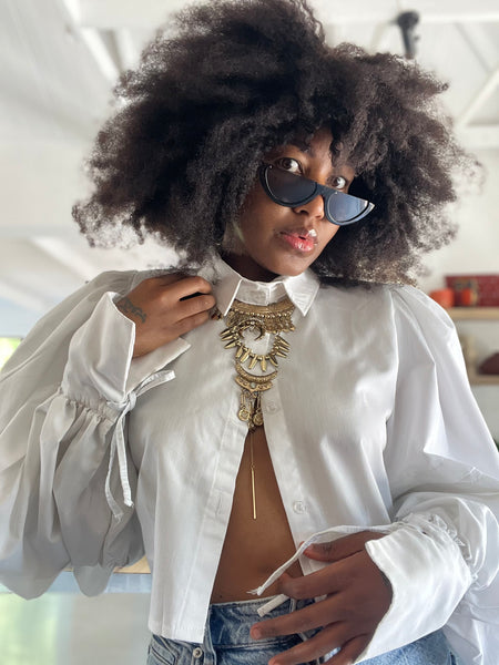 Casablanca Cropped White Shirt (14 working days)