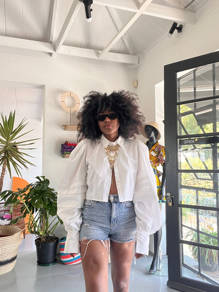 Casablanca Cropped White Shirt (14 working days)