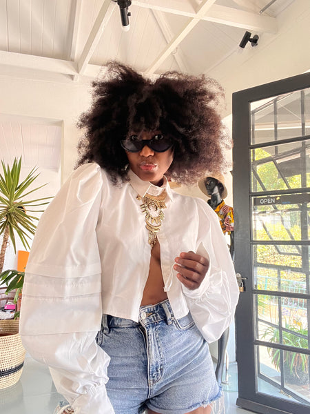 Casablanca Cropped White Shirt (14 working days)