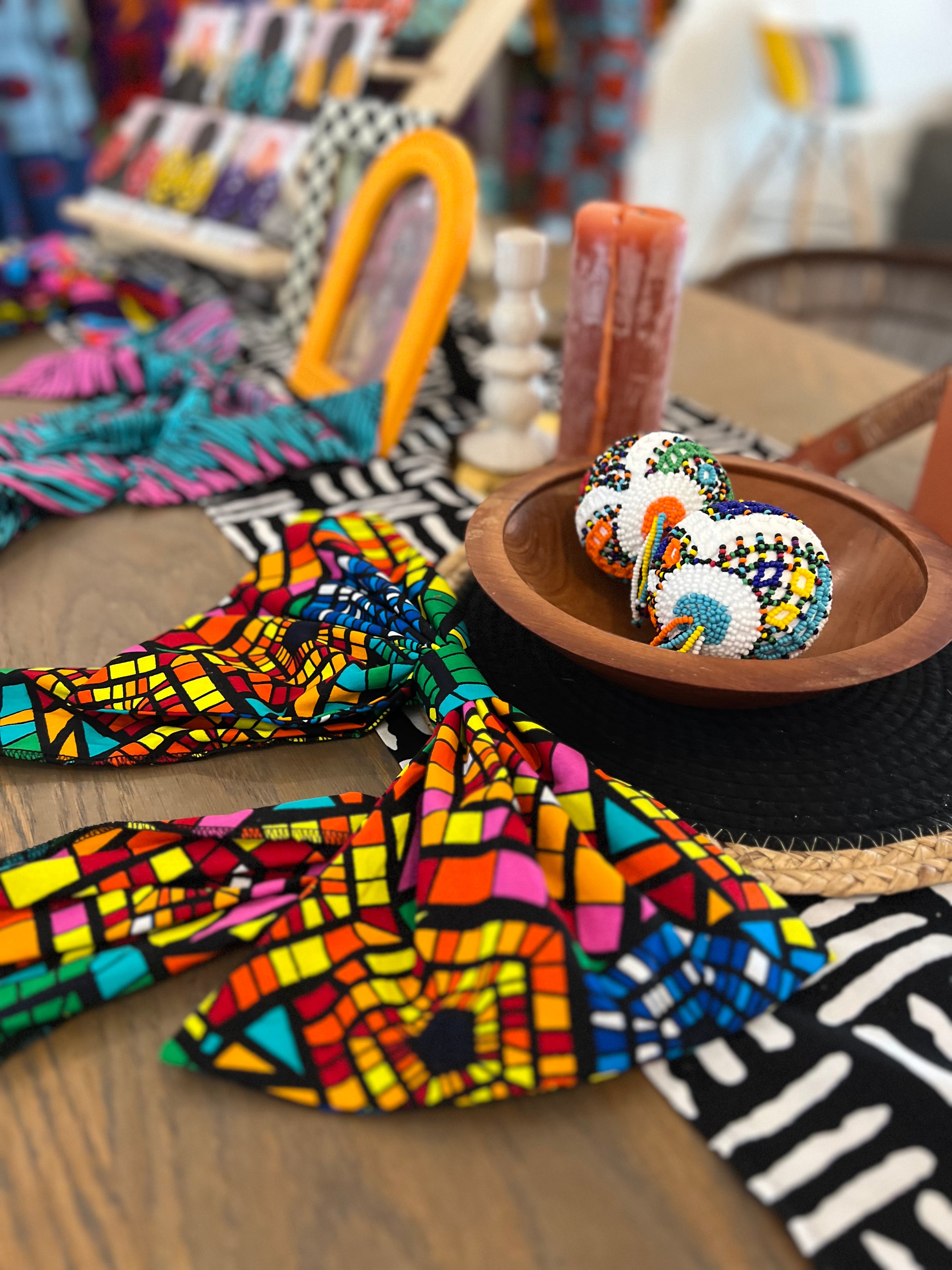 African Print Hair Bow with Clip