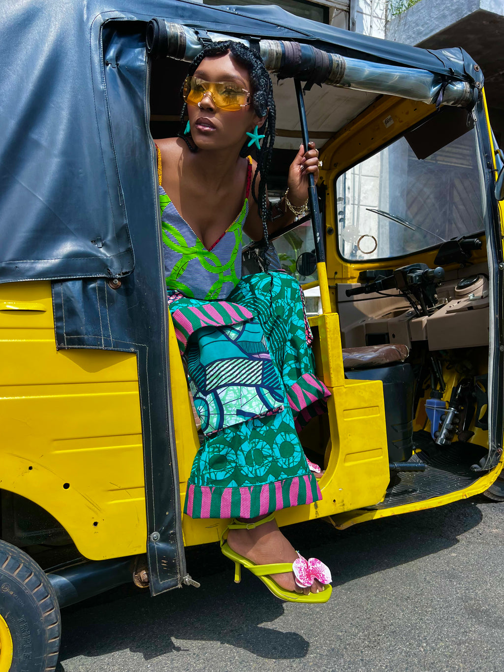 Ubud Pants | African Print Wide-Leg Cargo Pants