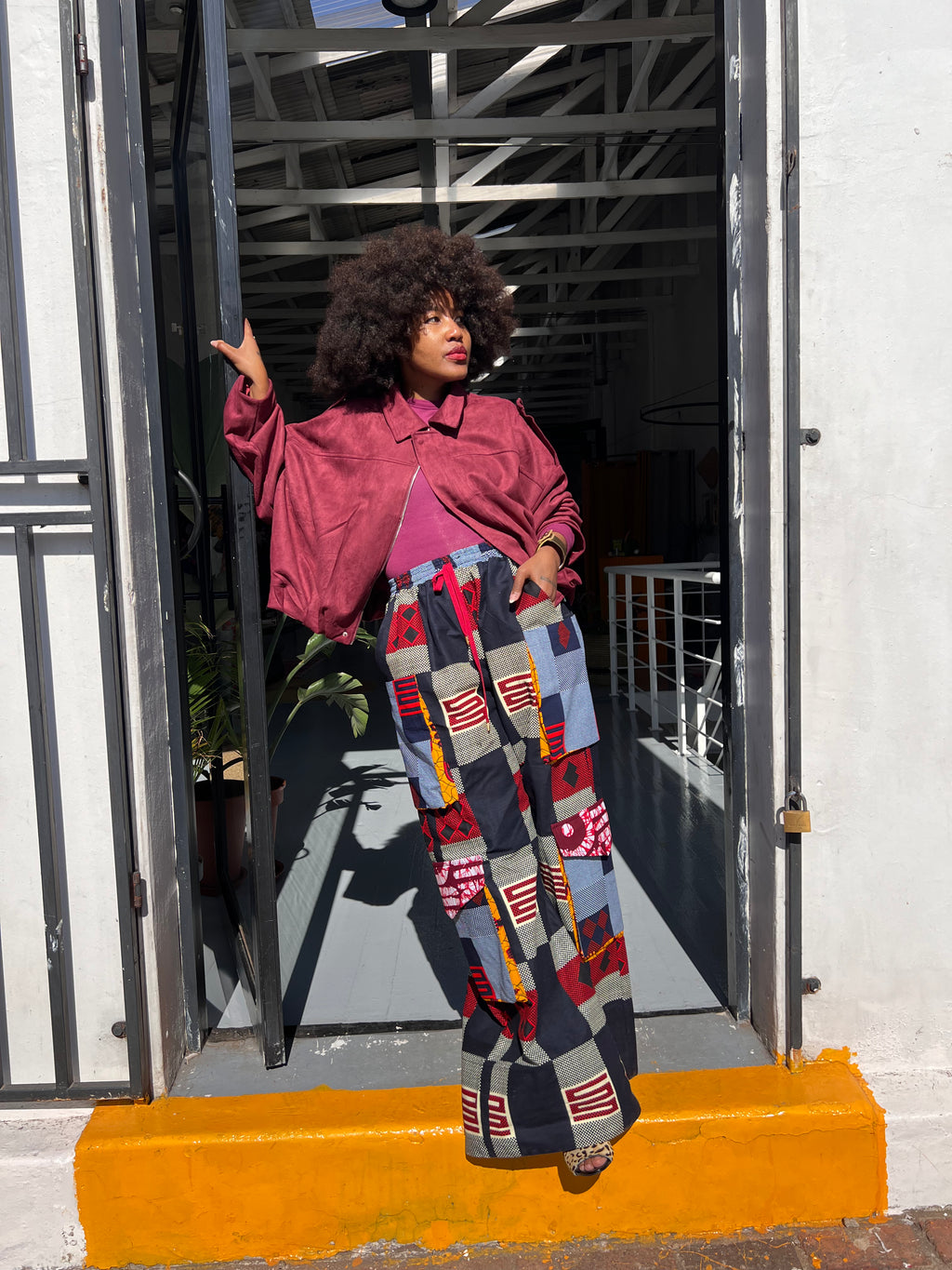Ubud Pants | African Print Wide-Leg Cargo Pants